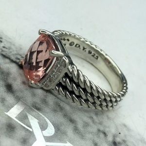 DY Sterling Silver Ring with Morganite